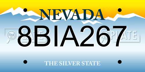 8BIA267 Nevada License Plate