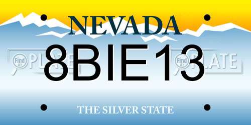 8BIE13 Nevada License Plate