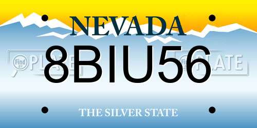8BIU56 Nevada License Plate