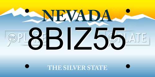 8BIZ55 Nevada License Plate