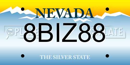 8BIZ88 Nevada License Plate