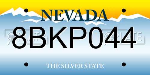 8BKP044 Nevada License Plate