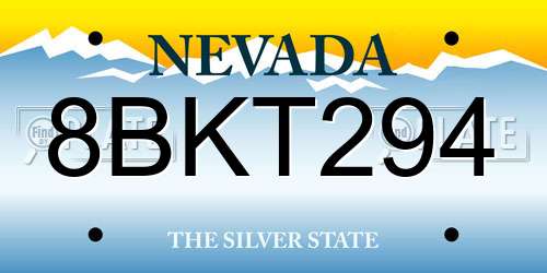 8BKT294 Nevada License Plate