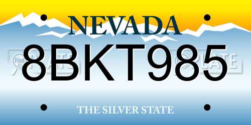 8BKT985 Nevada License Plate