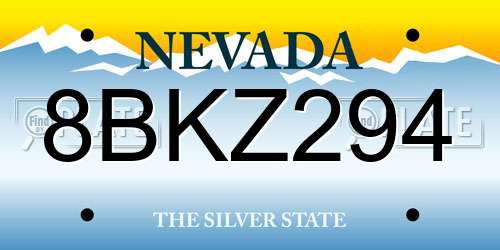 8BKZ294 Nevada License Plate
