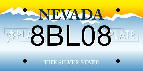8BL08 Nevada License Plate