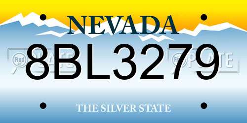 8BL3279 Nevada License Plate