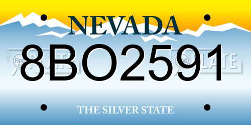 8BO2591 Nevada License Plate
