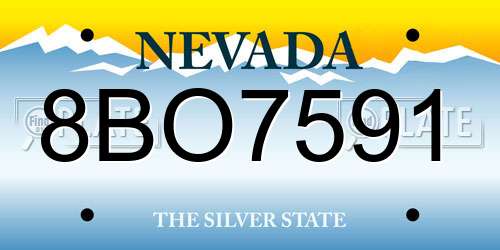 8BO7591 Nevada License Plate
