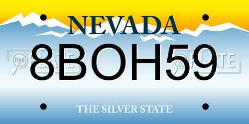 8BOH59 Nevada License Plate