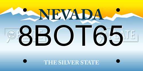 8BOT65 Nevada License Plate