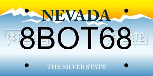 8BOT68 Nevada License Plate