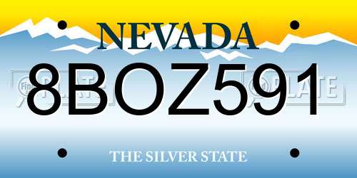 8BOZ591 Nevada License Plate