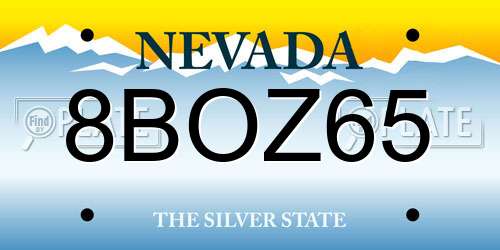 8BOZ65 Nevada License Plate
