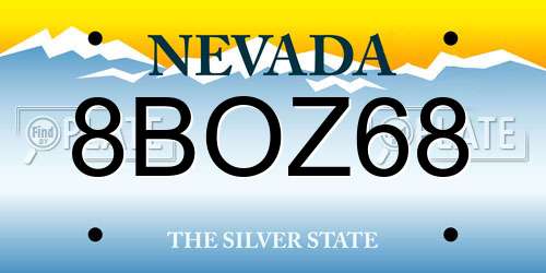 8BOZ68 Nevada License Plate
