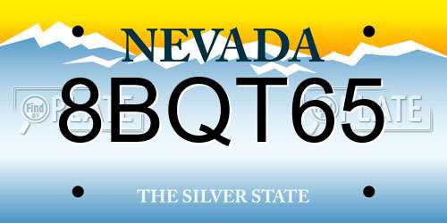 8BQT65 Nevada License Plate