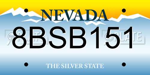 8BSB151 Nevada License Plate