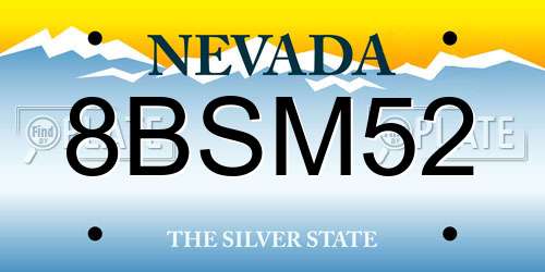8BSM52 Nevada License Plate