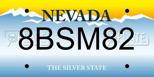 8BSM82 Nevada License Plate