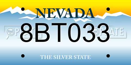 8BT033 Nevada License Plate