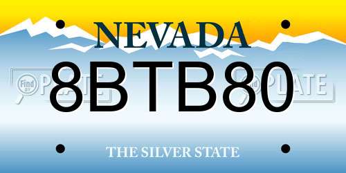 8BTB80 Nevada License Plate