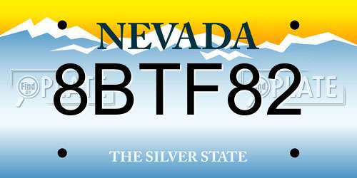 8BTF82 Nevada License Plate
