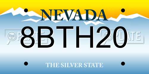 8BTH20 Nevada License Plate