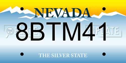 8BTM41 Nevada License Plate