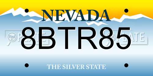 8BTR85 Nevada License Plate