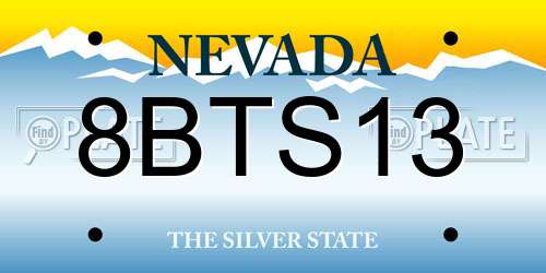 8BTS13 Nevada License Plate
