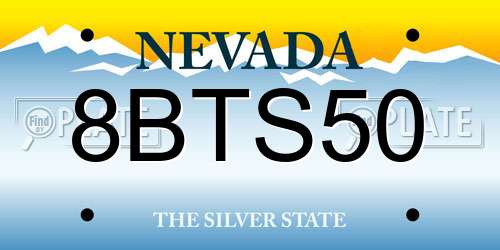 8BTS50 Nevada License Plate