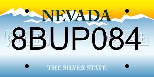 8BUP084 Nevada License Plate