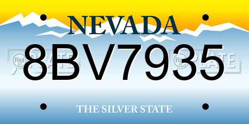 8BV7935 Nevada License Plate