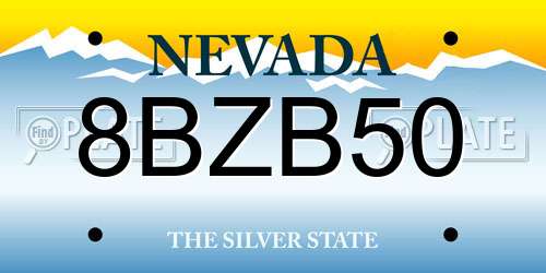 8BZB50 Nevada License Plate