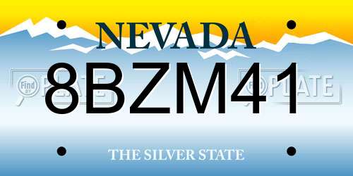 8BZM41 Nevada License Plate