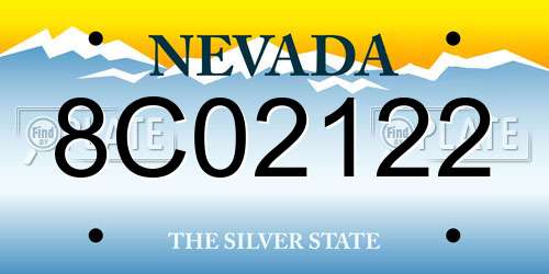 8C02122 Nevada License Plate