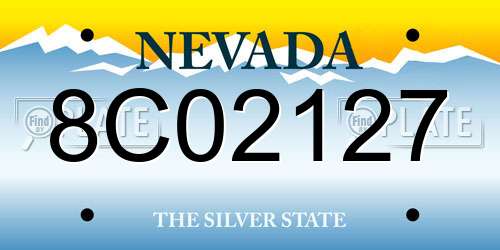 8C02127 Nevada License Plate