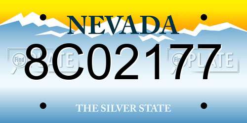 8C02177 Nevada License Plate