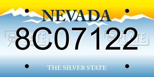 8C07122 Nevada License Plate