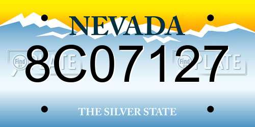 8C07127 Nevada License Plate