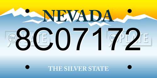 8C07172 Nevada License Plate
