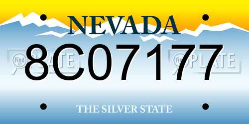 8C07177 Nevada License Plate