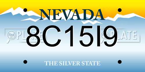 8C15I9 Nevada License Plate