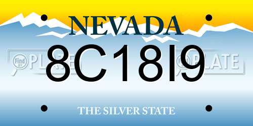8C18I9 Nevada License Plate