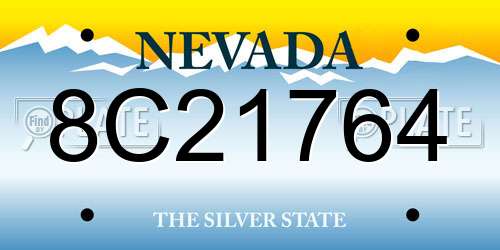 8C21764 Nevada License Plate