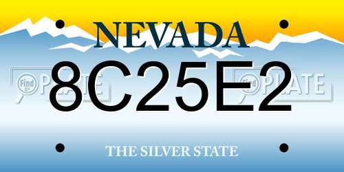 8C25E2 Nevada License Plate