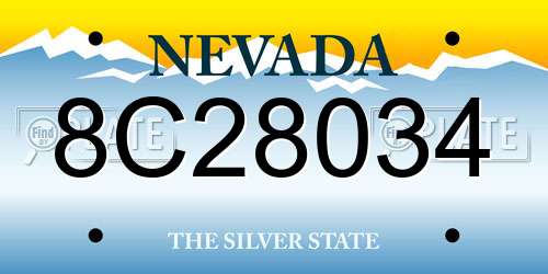 8C28034 Nevada License Plate