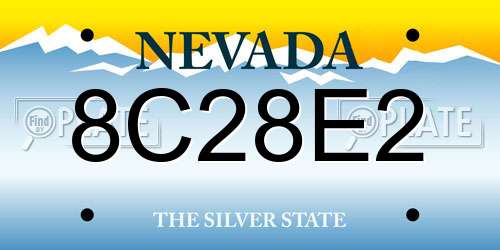 8C28E2 Nevada License Plate