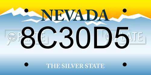 8C30D5 Nevada License Plate