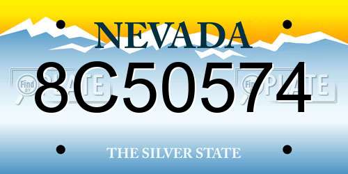 8C50574 Nevada License Plate